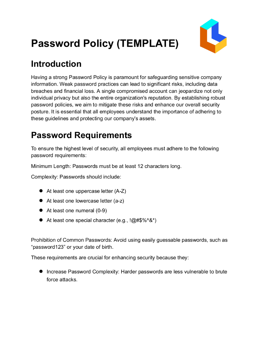 How to write a Password Policy